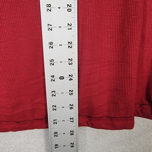 Free People Burgundy Ribbed Knit Boho Round Neck Racerback Flowy Tank Blouse - Picture 7 of 13